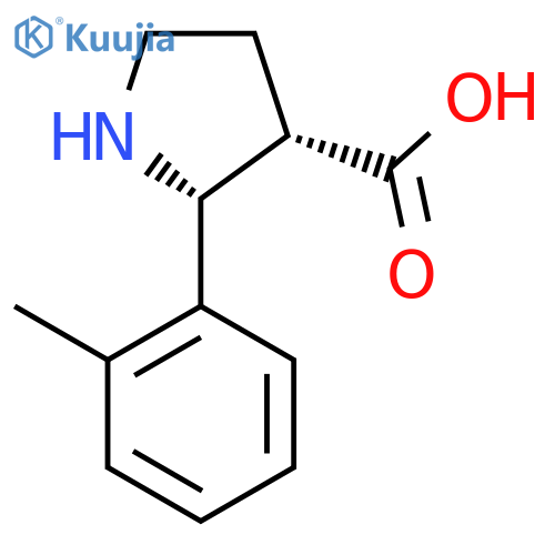 (2R,3S)-2-(2-Methylphenyl)pyrrolidine-3-carboxylic acid structure