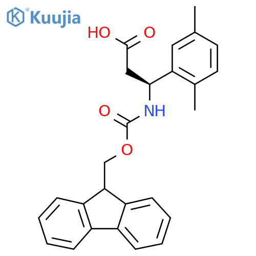 (3S)-3-(2,5-dimethylphenyl)-3-({(9H-fluoren-9-yl)methoxycarbonyl}amino)propanoic acid structure