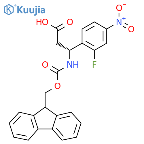 (3R)-3-({(9H-fluoren-9-yl)methoxycarbonyl}amino)-3-(2-fluoro-4-nitrophenyl)propanoic acid structure
