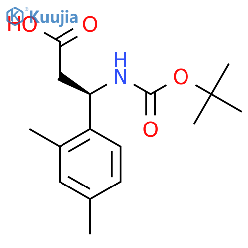 (3R)-3-{(tert-butoxy)carbonylamino}-3-(2,4-dimethylphenyl)propanoic acid structure