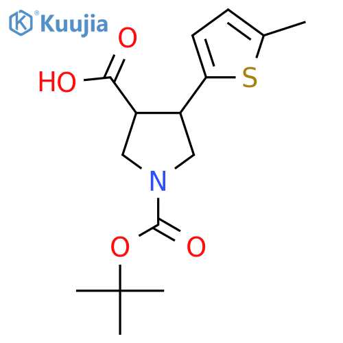 1-(tert-butoxy)carbonyl-4-(5-methylthiophen-2-yl)pyrrolidine-3-carboxylic acid structure