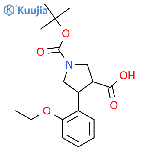 1-(Tert-butoxycarbonyl)-4-(2-ethoxyphenyl)pyrrolidine-3-carboxylic acid structure