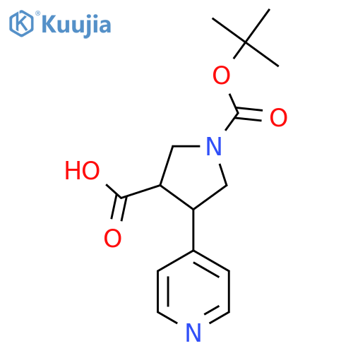 1-(tert-butoxy)carbonyl-4-(pyridin-4-yl)pyrrolidine-3-carboxylic acid structure