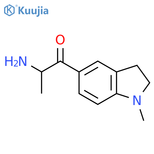 2-amino-1-(1-methyl-2,3-dihydro-1H-indol-5-yl)propan-1-one structure