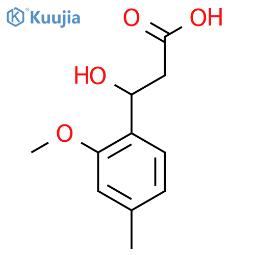 3-hydroxy-3-(2-methoxy-4-methylphenyl)propanoic acid structure