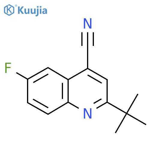 2-(Tert-butyl)-6-fluoroquinoline-4-carbonitrile structure