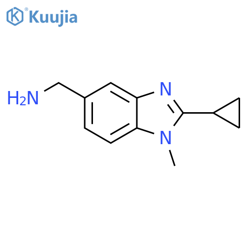 (2-cyclopropyl-1-methyl-1H-1,3-benzodiazol-5-yl)methanamine structure