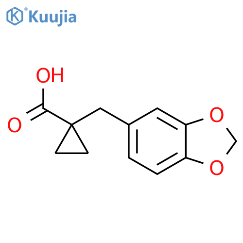 1-(1,3-dioxaindan-5-yl)methylcyclopropane-1-carboxylic acid structure
