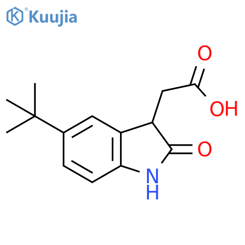 1H-Indole-3-acetic acid, 5-(1,1-dimethylethyl)-2,3-dihydro-2-oxo- structure