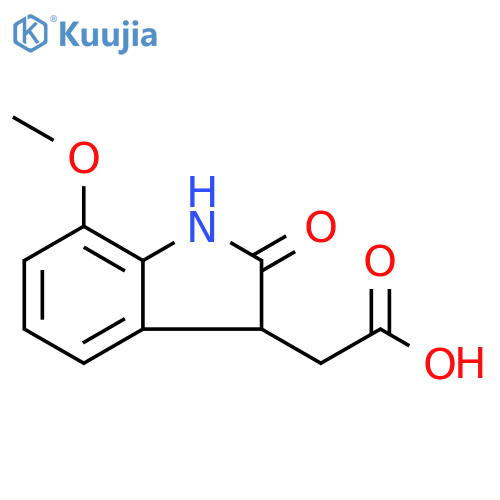 2-(7-methoxy-2-oxo-2,3-dihydro-1H-indol-3-yl)acetic acid structure