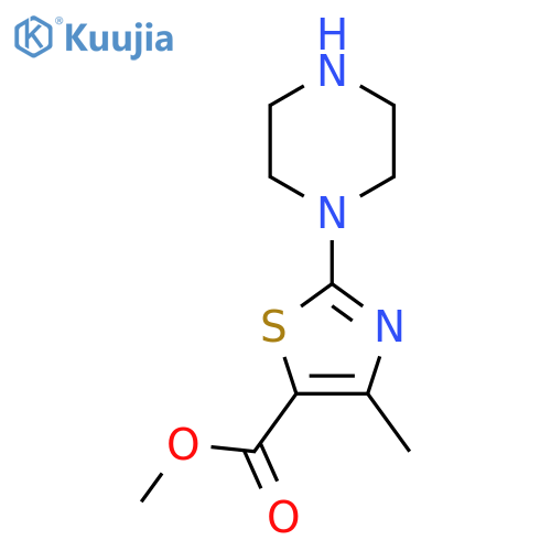 Methyl 4-methyl-2-(piperazin-1-yl)-1,3-thiazole-5-carboxylate structure