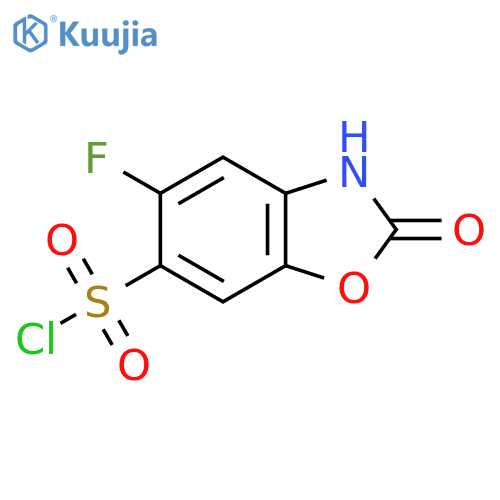 5-fluoro-2-oxo-3H-1,3-benzoxazole-6-sulfonyl chloride structure