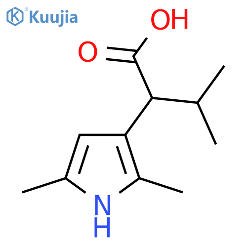 2-(2,5-dimethyl-1H-pyrrol-3-yl)-3-methylbutanoic acid structure