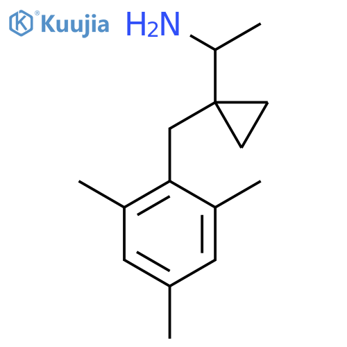 1-{1-(2,4,6-trimethylphenyl)methylcyclopropyl}ethan-1-amine structure