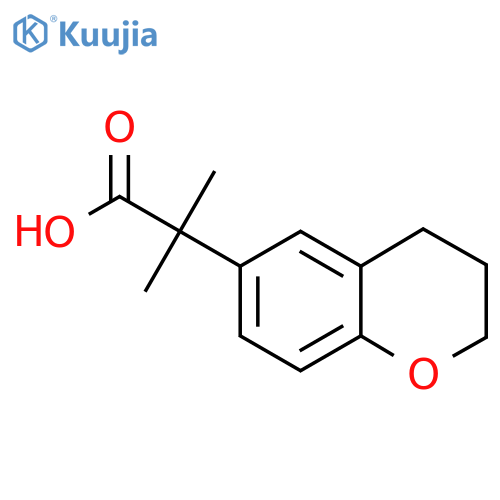 2-(3,4-dihydro-2H-1-benzopyran-6-yl)-2-methylpropanoic acid structure