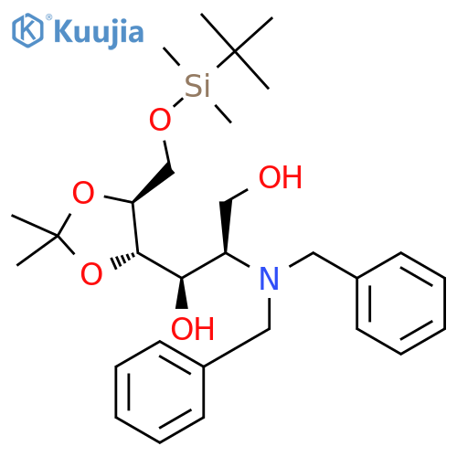 (2R,3R,4S,5S)-6-[(tert-Butyldimethylsilyl)oxy]-2-(dibenzylamino)-4,5-(isopropylidenedioxy)hexane-1,3-diol structure