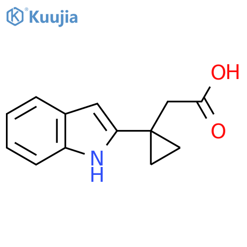 2-1-(1H-indol-2-yl)cyclopropylacetic acid structure