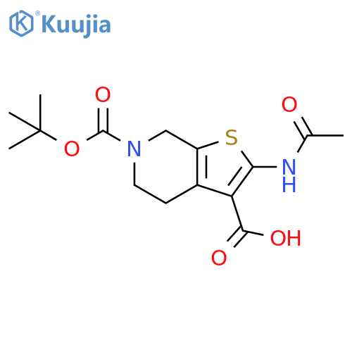 6-(tert-butoxy)carbonyl-2-acetamido-4H,5H,6H,7H-thieno2,3-cpyridine-3-carboxylic acid structure