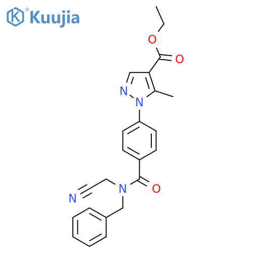 ethyl 1-{4-[benzyl(cyanomethyl)carbamoyl]phenyl}-5-methyl-1H-pyrazole-4-carboxylate structure