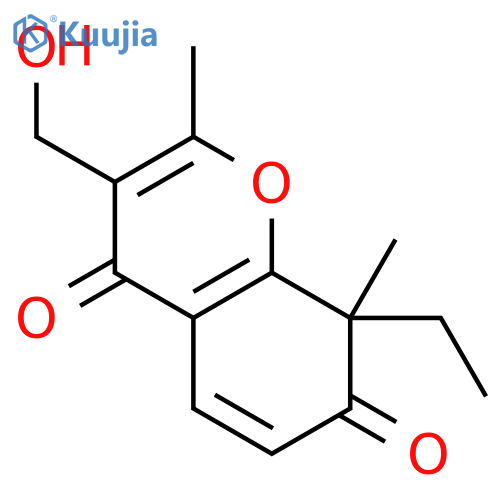 4H-1-Benzopyran-4,7(8H)-dione,8-ethyl-3-(hydroxymethyl)-2,8-dimethyl-, (8R)- structure