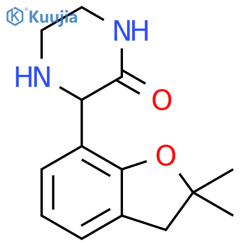 3-(2,2-dimethyl-2,3-dihydro-1-benzofuran-7-yl)piperazin-2-one structure