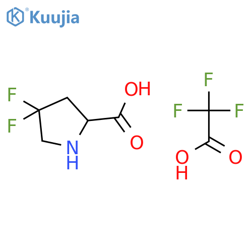 (2S)-4,4-difluoropyrrolidine-2-carboxylic acid; trifluoroacetic acid structure