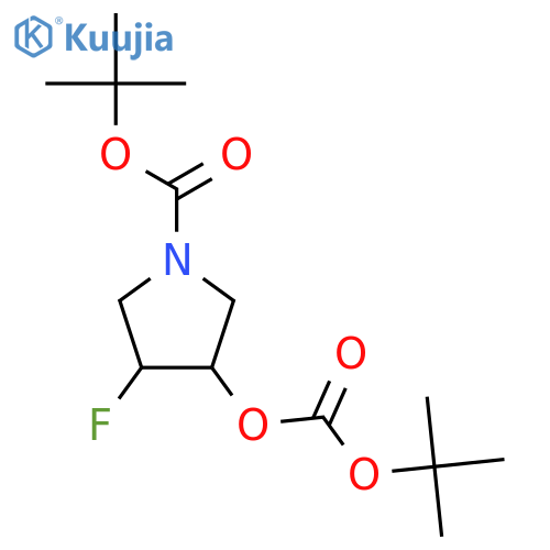 Tert-Butyl Trans-3-(Tert-Butoxycarbonyloxy)-4-Fluoropyrrolidine-1-Carboxylate structure