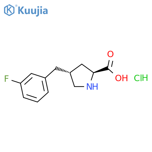 (2S,4R)-4-(3-Fluorobenzyl)pyrrolidine-2-carboxylic acid hydrochloride structure