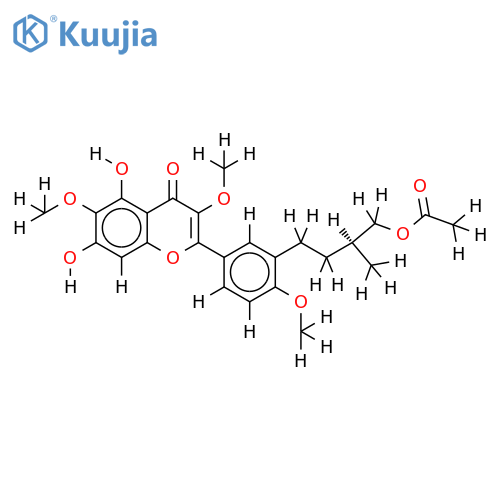 5,7-dihydroxy-3'-(4''-acetoxy-3''-methylbutyl)-3,6,4'-trimethoxyflavone structure