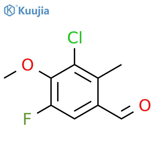3-Chloro-5-fluoro-4-methoxy-2-methylbenzaldehyde structure