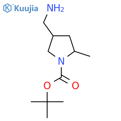 Tert-butyl 4-(aminomethyl)-2-methylpyrrolidine-1-carboxylate structure