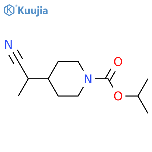 Isopropyl 4-(1-cyanoethyl)piperidine-1-carboxylate structure