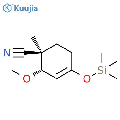 3-Cyclohexene-1-carbonitrile, 2-methoxy-1-methyl-4-[(trimethylsilyl)oxy]-, (1R,2S)-rel- structure