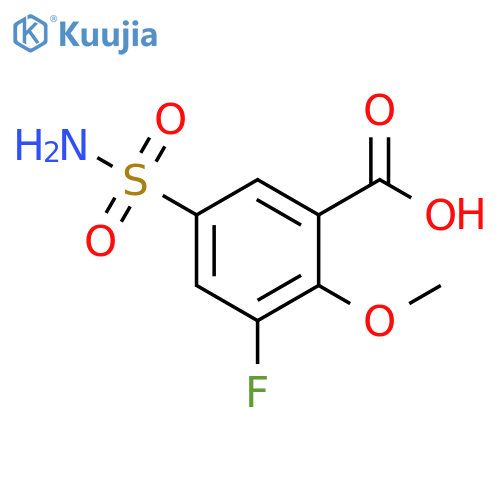 3-fluoro-2-methoxy-5-sulfamoylbenzoic acid structure