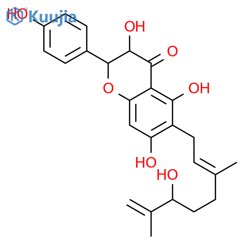 3,4',5,7-tetrahydroxy-6-[6-hydroxy-3,7-dimethyl-2,7-octadienyl]flavanone structure