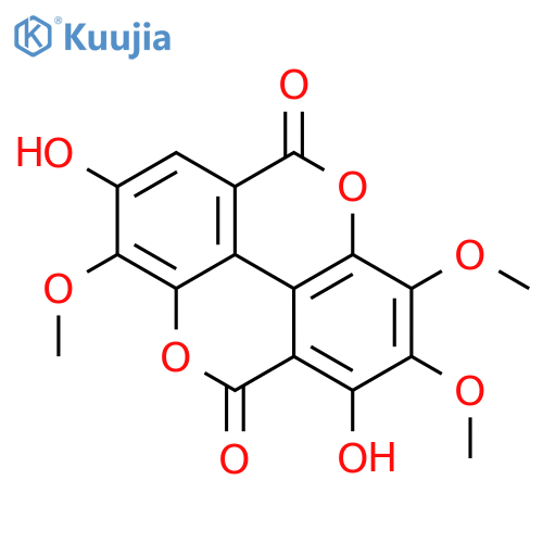 1,7-dihydroxy-2,3,8-trimethoxy-chromeno[5,4,3-cde]chromene-5,10-dione structure