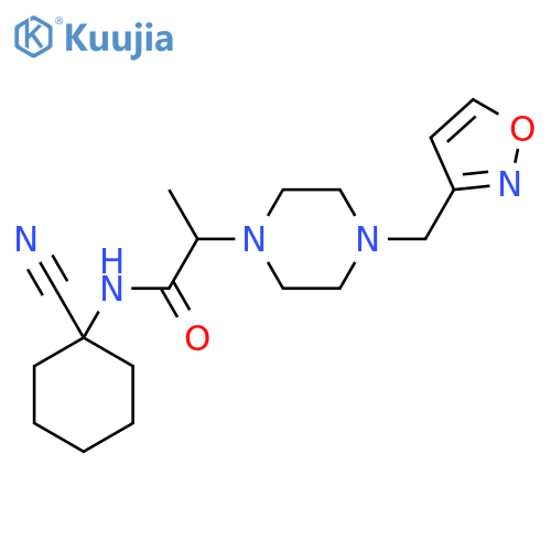 N-(1-cyanocyclohexyl)-2-{4-[(1,2-oxazol-3-yl)methyl]piperazin-1-yl}propanamide structure