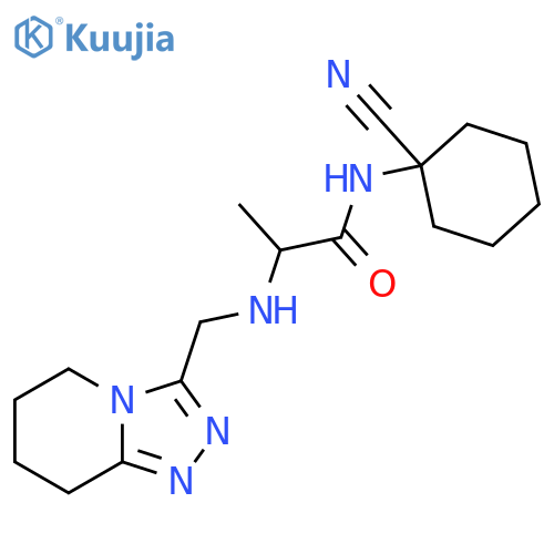 N-(1-cyanocyclohexyl)-2-[({5H,6H,7H,8H-[1,2,4]triazolo[4,3-a]pyridin-3-yl}methyl)amino]propanamide structure