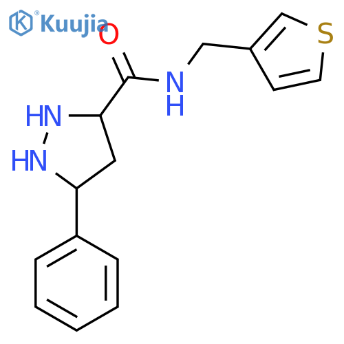 3-phenyl-N-(thiophen-3-yl)methyl-1H-pyrazole-5-carboxamide structure