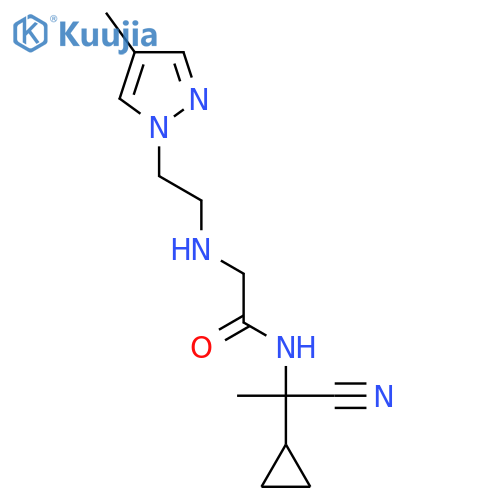 N-(1-cyano-1-cyclopropylethyl)-2-{2-(4-methyl-1H-pyrazol-1-yl)ethylamino}acetamide structure