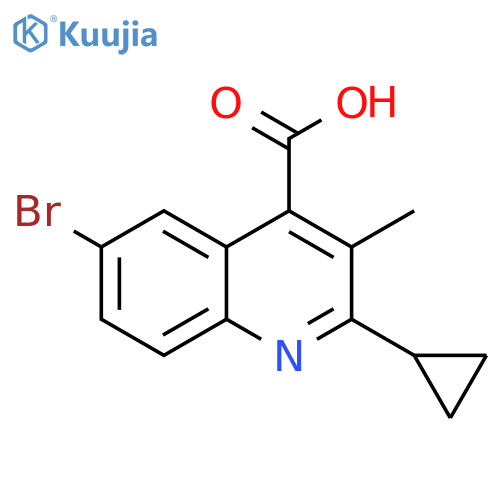 6-bromo-2-cyclopropyl-3-methylquinoline-4-carboxylic acid structure