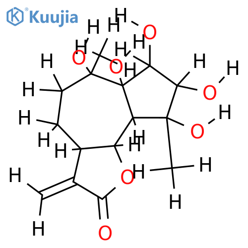 1alpha,2alpha,3alpha,4beta,10alpha-Pentahydroxyguaia-11(13)ene-12,6alpha-olide structure