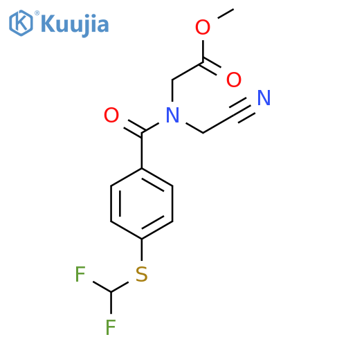 methyl 2-[N-(cyanomethyl)-1-{4-[(difluoromethyl)sulfanyl]phenyl}formamido]acetate structure