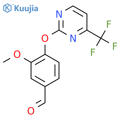 3-Methoxy-4-[4-(trifluoromethyl)pyrimidin-2-yl]oxybenzaldehyde structure