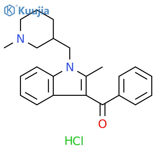 Methanone, [2-methyl-1-[(1-methyl-3-piperidinyl)methyl]-1H-indol-3-yl]phenyl-, hydrochloride (1:1) structure