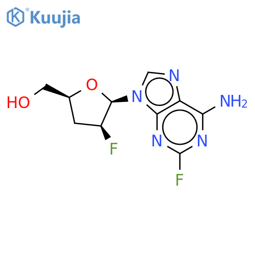 9-(2,3-dideoxy-2-fluoro-beta-D-threo-pentofuranosyl)-2-fluoro-9H-purin-6-amine structure