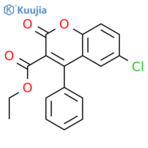 6-chloro-2-oxo-4-phenyl-2H-1-benzopyran-3-carboxylic acid ethyl ester structure