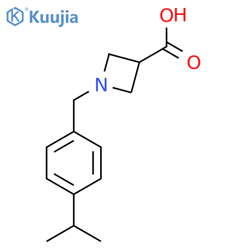 1-{[4-(Propan-2-yl)phenyl]methyl}azetidine-3-carboxylic acid structure