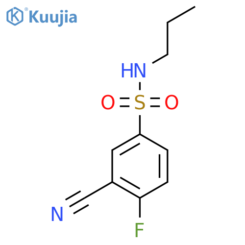 3-cyano-4-fluoro-N-propylbenzene-1-sulfonamide structure