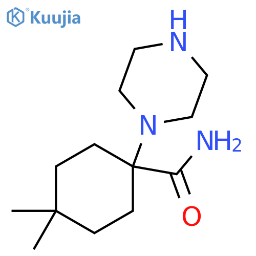 Cyclohexanecarboxamide, 4,4-dimethyl-1-(1-piperazinyl)- structure